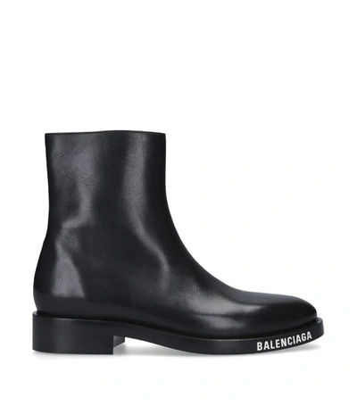 Shop Balenciaga Logo Ankle Boots