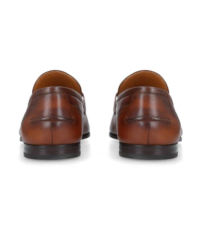 Shop Gucci Leather Jordaan Loafers
