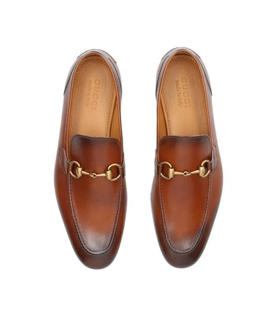 Shop Gucci Leather Jordaan Loafers