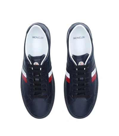 Shop Moncler Leather New Monaco Sneaker