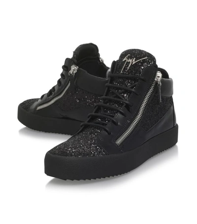 Shop Giuseppe Zanotti Glitter Mid-top Sneakers