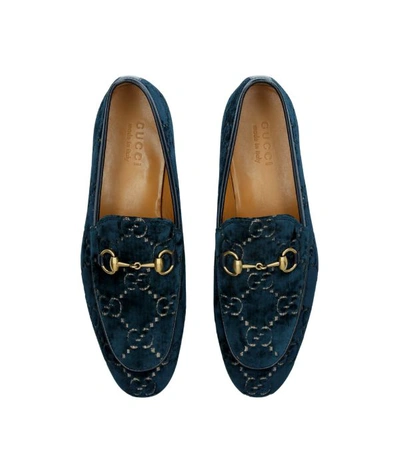 Shop Gucci Velvet Jordan Loafers