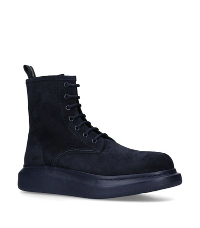 Shop Alexander Mcqueen Suede Hybrid Lace-up Boots