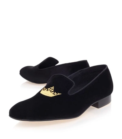 Shop Church's Sovereign Crown Velvet Loafers