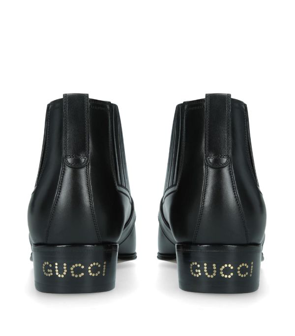 men's leather ankle boot with g brogue