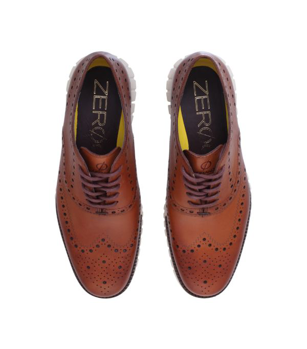cole haan zerogrand wingtip oxfords tan