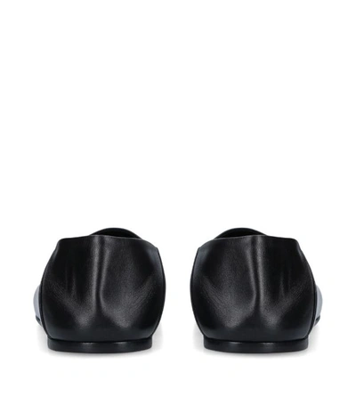 Shop Balenciaga Leather Bb Flats