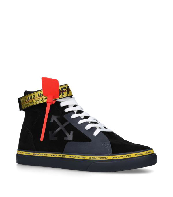 Off-white Vulcanized Leather And Canvas High-top Trainers In 黑色 | ModeSens