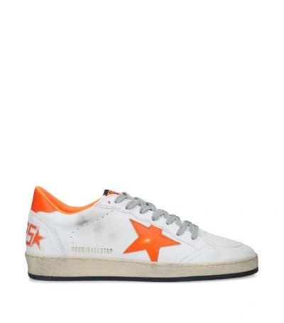 Shop Golden Goose Fluorescent Detail Ball Star Sneakers