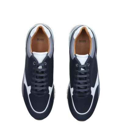 Hugo Boss Men's Element Colorblock Sneakers In Open Blue | ModeSens