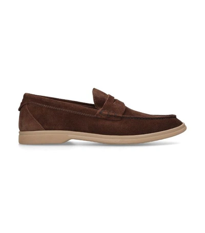 Shop Brunello Cucinelli Suede Penny Loafers