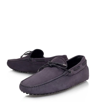 Shop Tod's Laced Gommino Nubuck Driving Shoes