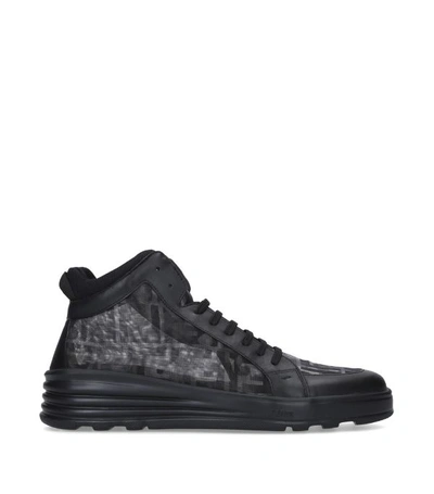 Shop Fendi Camouflage High-top Sneakers