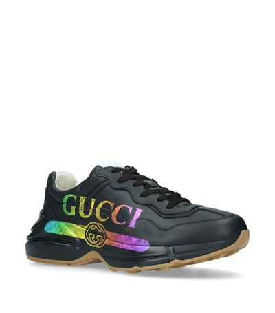 Shop Gucci Rhyton Rainbow Logo Sneakers