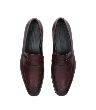 Shop Ermenegildo Zegna Leather Asola Penny Loafers