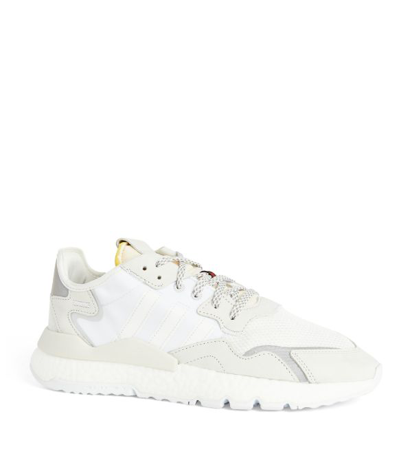 adidas originals white and grey nite jogger trainers