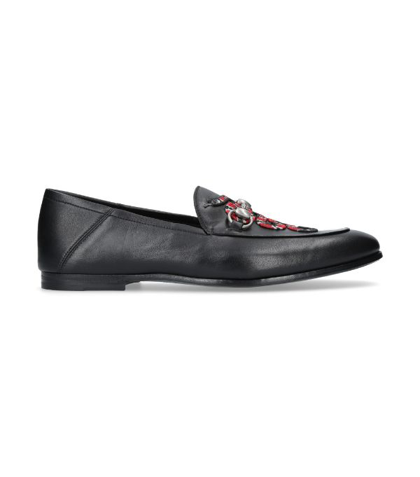 leather loafer with kingsnake
