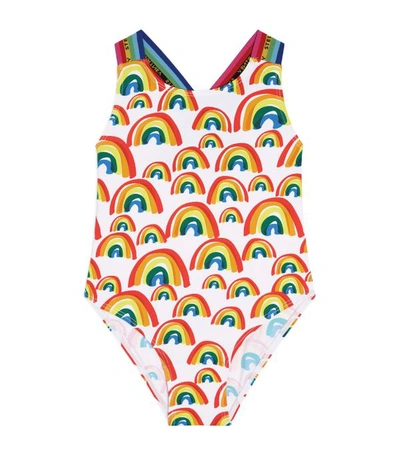 Shop Stella Mccartney Kids Rainbow Print Swimsuit