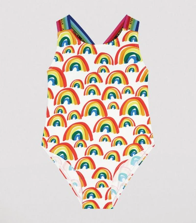 Shop Stella Mccartney Kids Rainbow Print Swimsuit