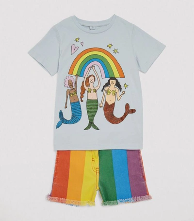 Shop Stella Mccartney Kids Mermaids And Rainbow T-shirt