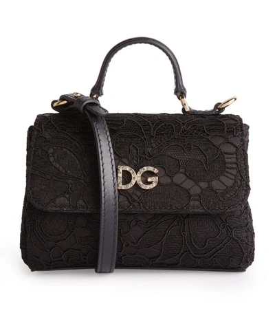 Shop Dolce & Gabbana Kids Embellished Lace Shoulder Bag