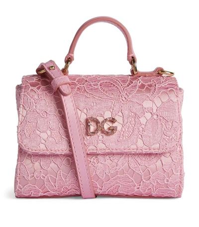 Shop Dolce & Gabbana Kids Lace Shoulder Bag