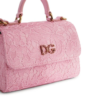 Shop Dolce & Gabbana Kids Lace Shoulder Bag