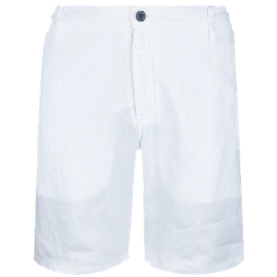 Shop Vilebrequin Men Linen Bermuda Shorts In Blue