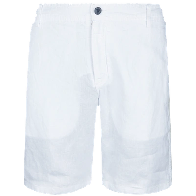 Shop Vilebrequin Men Linen Bermuda Shorts In Blue