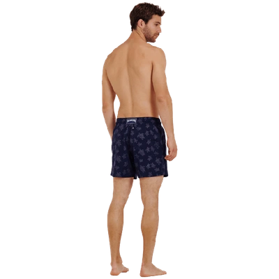 Vilebrequin Men's Diamond Turtle-print Swim Trunks In Blue