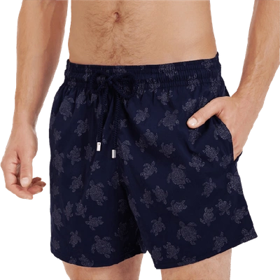 Vilebrequin Men's Diamond Turtle-print Swim Trunks In Blue