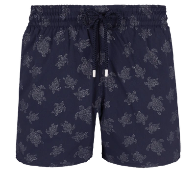 Vilebrequin Men's Diamond Turtle-print Swim Trunks In Blue