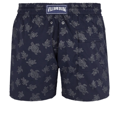 Vilebrequin Men's Diamond Turtle-print Swim Trunks In Blue