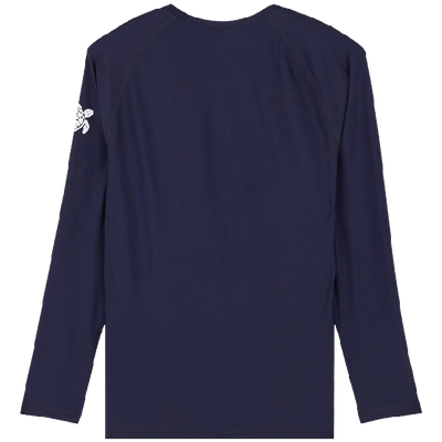 Vilebrequin Long-sleeve Turtle-accented Rash Guard Tee In Blue