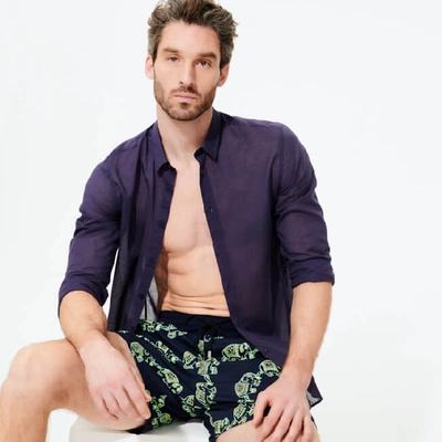 Vilebrequin Elephants Glow Swim Trunks In Blue