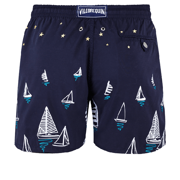 Vilebrequin Men Embroidered Swim Trunks Porto Cervo In Blue | ModeSens