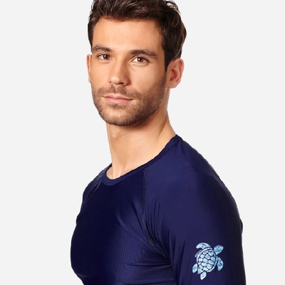 Shop Vilebrequin Unisex Rashguard With Placed Pattern In Blue