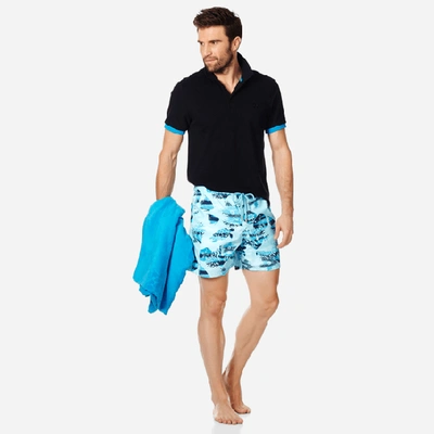 Shop Vilebrequin Men Swim Trunks Ocean Currents In Blue