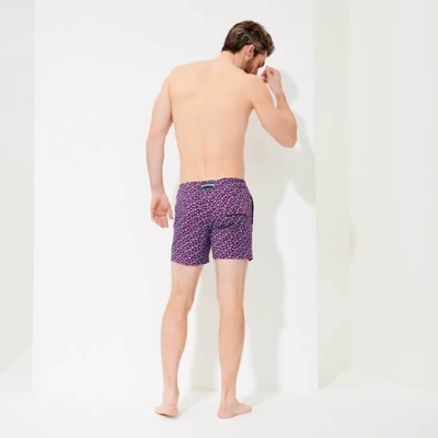 Vilebrequin Moorea Micro Turtles Printed Superflex Swim Trunks In Purple