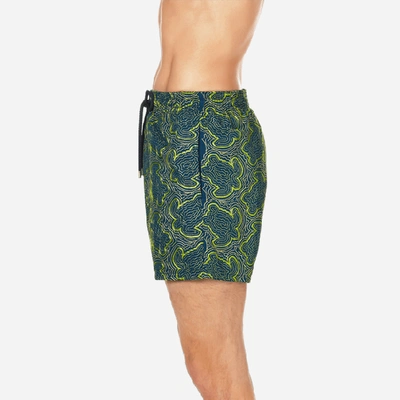 Shop Vilebrequin Men Swim Trunks Embroidered Hypnotic Turtles In Blue