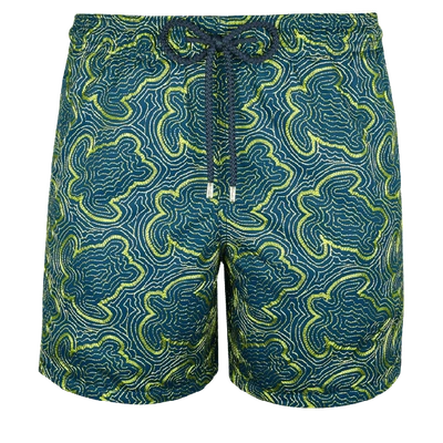 Shop Vilebrequin Men Swim Trunks Embroidered Hypnotic Turtles In Blue
