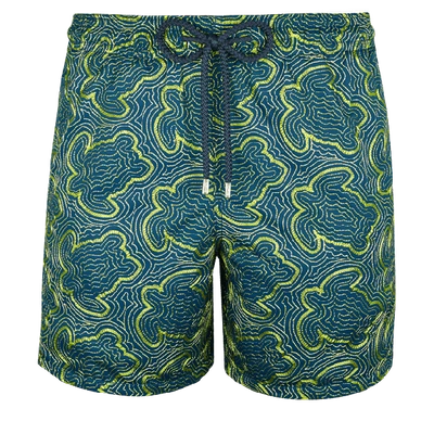 Vilebrequin Men Swim Trunks Embroidered Hypnotic Turtles In Blue