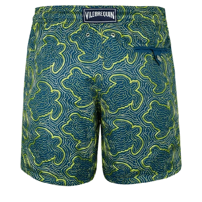 Shop Vilebrequin Men Swim Trunks Embroidered Hypnotic Turtles In Blue