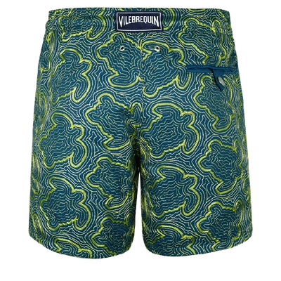 Vilebrequin Men Swim Trunks Embroidered Hypnotic Turtles In Blue
