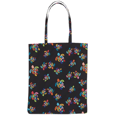 Shop Vilebrequin Tote Bag Over The Rainbow Turtles In Black