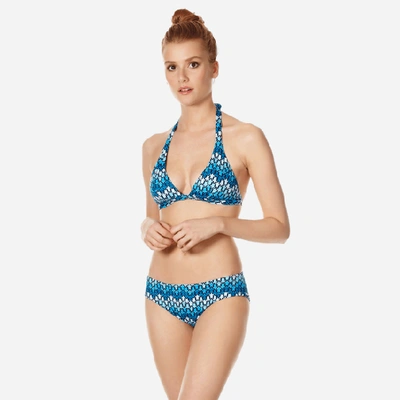 Shop Vilebrequin Women Bikini Bottom Covering Brief Herringbones Turtles In Blue