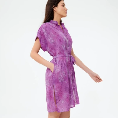 Shop Vilebrequin Shirt Dress In Purple