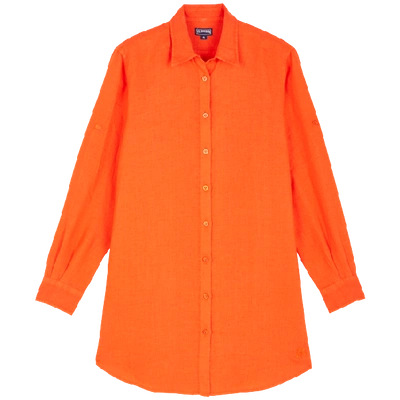 Shop Vilebrequin Shirt Dress In Orange