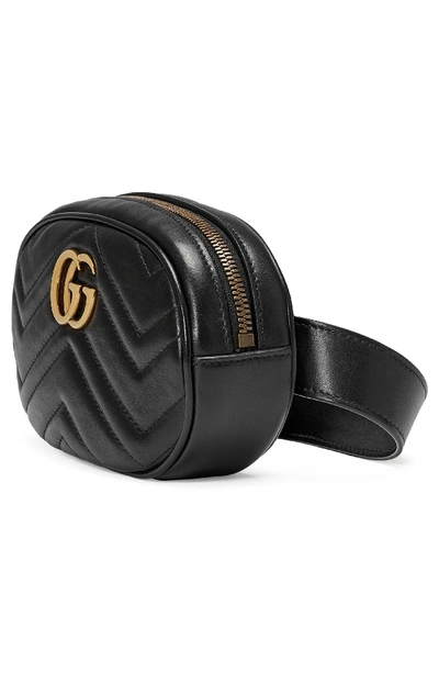 Shop Gucci Gg Matelasse Leather Belt Bag In Nero