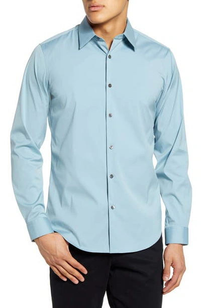 Shop Theory Sylvain Kenai Slim Fit Button-up Shirt In Poseidon